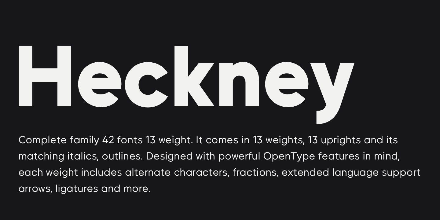 Пример шрифта Heckney 90